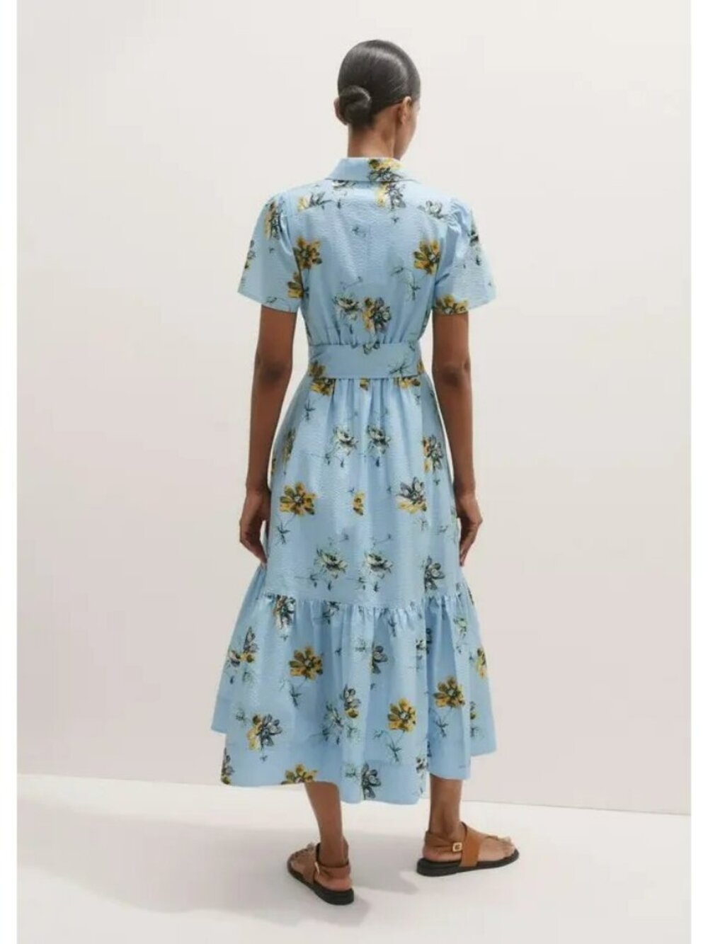 ME+EM Scattered Anemone Print Seersucker Midi Dress - Picture 8 of 14